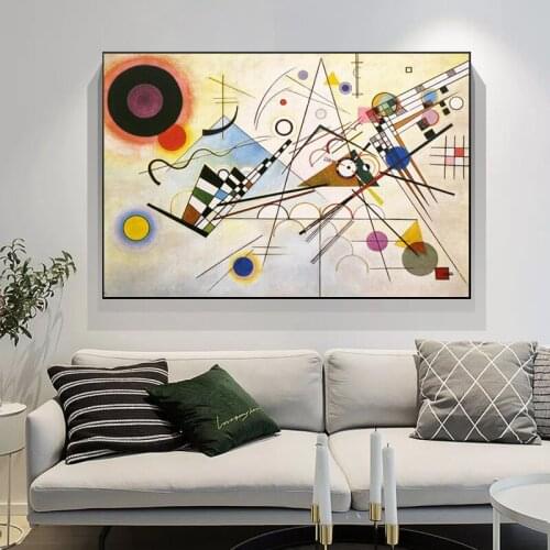 Modern Abstract Lines Mosaic Oil Painting Mural Wall Art Living Room Bedroom Home Decor Created By Wassily Kandinsky