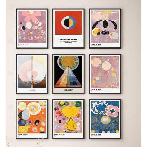 Modern Retro Hilma Af Klint Art Exhibition Posters Temple Spiritual Abstract Canvas Painting Bedroom Wall Unique Decor Pictures