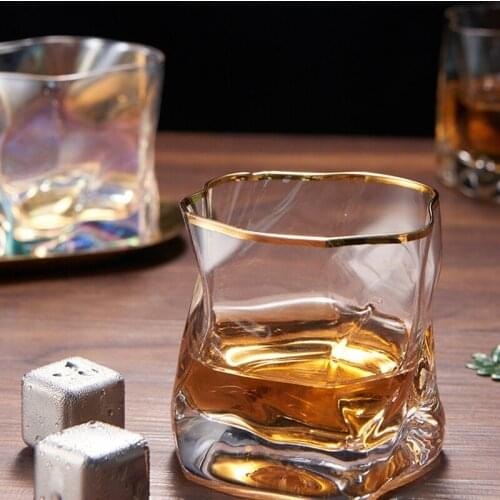 Japanese Whiskey Glass Wine Cocktail Glasses Crumple Paper Bar Rock Cup