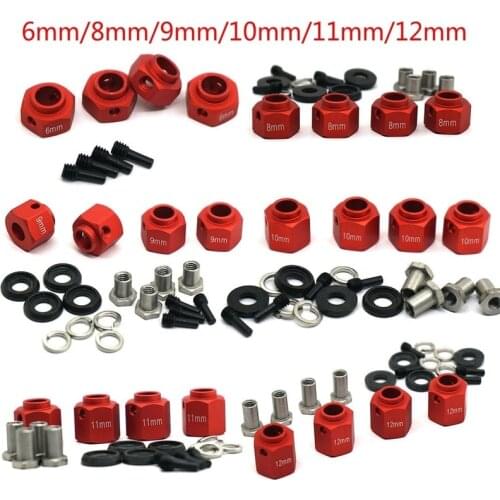 YEAHRUN 4PCS 6/8/9/10/11/12mm Thick 12mm Hex Wheel Hubs Mount with Screw Needle For Traxxas TRX-4 1:10 RC Crawler