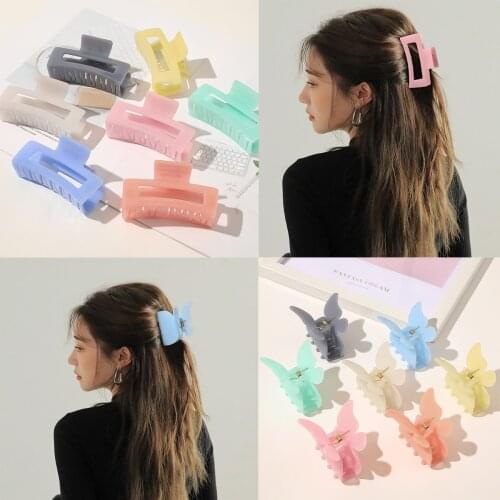 Acetate Resin Hair Claw Sweet Butterfly Rectangular Hairpin Clip Tie-Dye Colored Styling Tools Barrettes for Women Girls