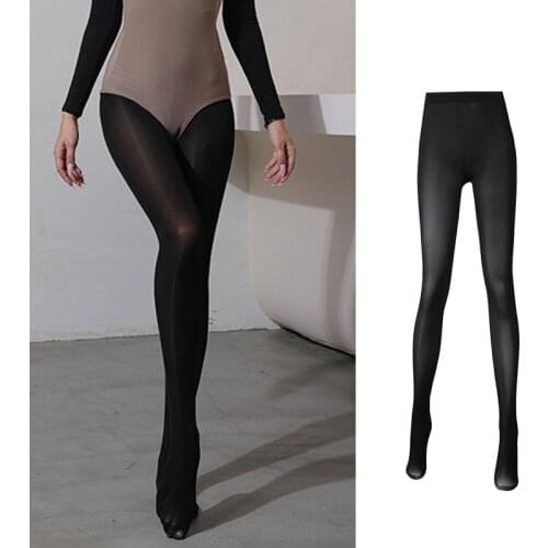 Latin Dance Socks Female Adult Competition Dance Clothes Non-Slip Stockings Samba Latin Practice Wear Black Leggings DNV14059