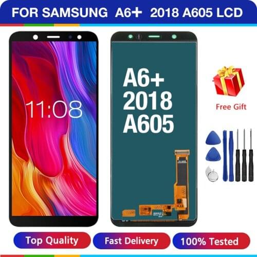 For Samsung Galaxy A6 Plus 2018 LCD Display Touch Screen Digitizer Assembly Replacement For Samsung A6 Plus A605F A605FN LCD
