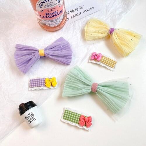 2 Pcs/Set Baby Girls Cute Acrylic Bow Ornament Hair Clips Children Lovely Rectangle Barrettes Hairpins Kids Hair Accessories