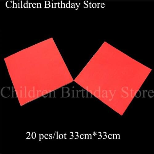 20pcs/pack solid color disposable napkins red theme birthday party decorations plain color theme paper napkins red theme towels