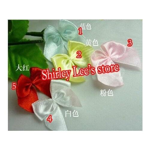 2000 X (3.5x3.5cm) Simple Satin Ribbon Bow, Diy clothes accessories, small bow ,MIX 5 COLORS
