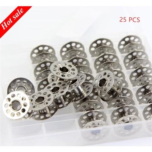 25PCS Stainless Steel Metal Bobbins Spool Sewing Craft Tools Sewing Machine Bobbins Spool for Brother Singer