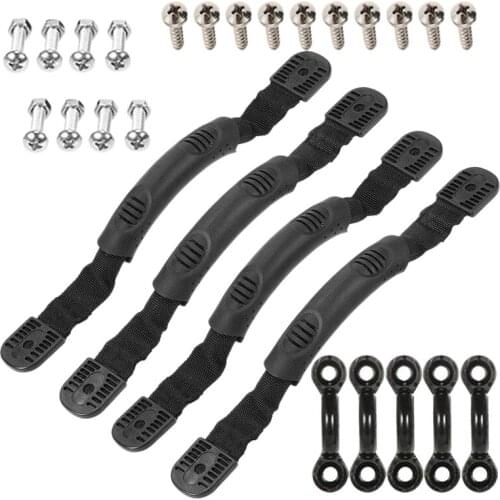 4Pcs Kayak Canoe Boat Side Mount Carry Handles,Paddle Park Kayak Handles 5PCS Pad Eye with 10PCS Screws for Kayak Kit