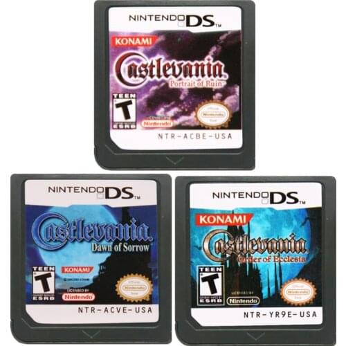 Castlevania Order of Ecclesia & Dawn of Sorrow & Portrait Of Ruin Konami US For DS/3DS/2DS Console Game Cards