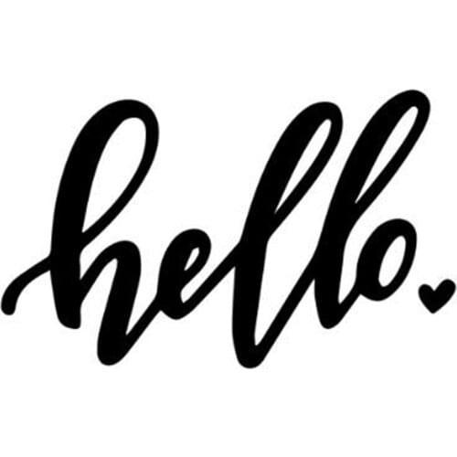 Black/Sliver Funny Art Design Hello Car Stickers For Cars Vinyl Car Door And Window Waterproof Car Styling C653