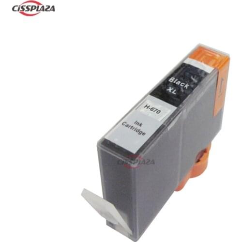 CISSPLAZA 1x black ink cartridges compatible for hp670 670XL replacement for HP 670 Deskjet 3525 4615 4620 4625 5525 6526