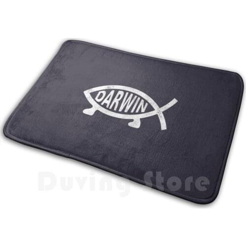 Darwin Fish ( Distressed Design ) Carpet Mat Rug Cushion Soft Religion Atheism Catholicism Islam Judaism Christopher