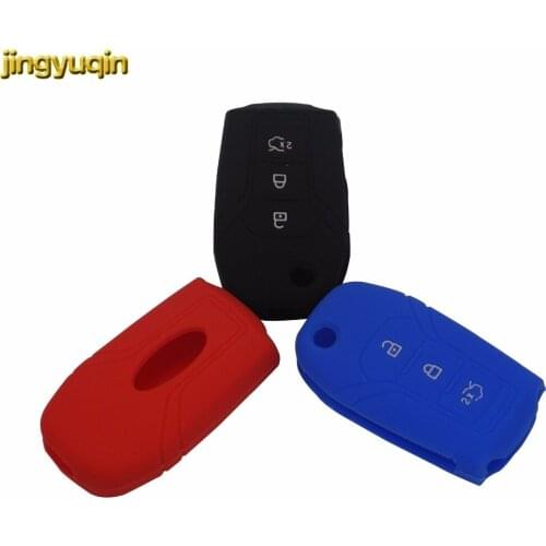 Jingyuqin Silicone Car Key Cover Case For ford smart key Car Styling Colorful Good Quality No Logo