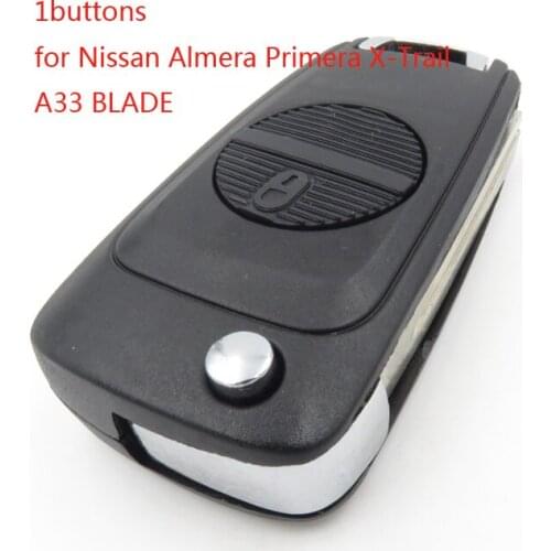 Cocolockey Blank Key NEW 2016 Folding Car Key Case 2 Buttons Upgrade for Nissan Almera Primera X-Trail with A33 BLADE NO LOGO