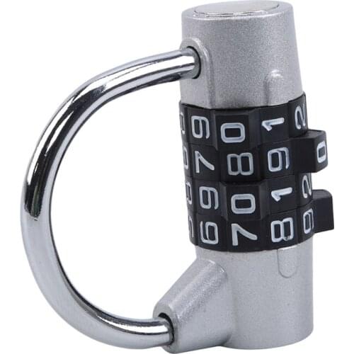 Code Lock Heavy Duty 4 Dial Digit Combination Lock Weatherproof Security Padlock Outdoor Gym Safety Code Lock Black