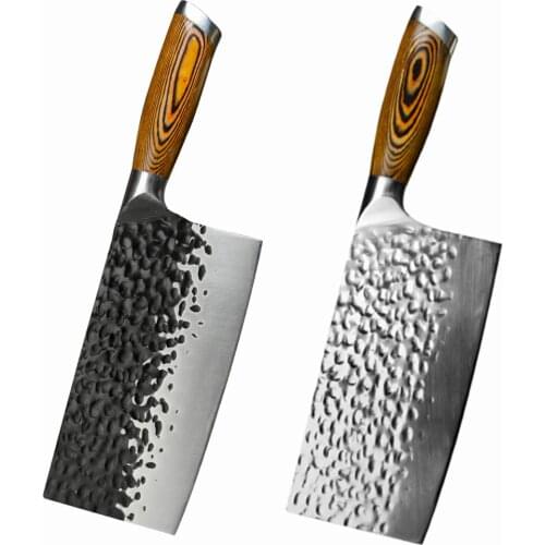 Forged Chopping Stainless Steel 7'' 5cr15 Sharp Blade Cleaver Serbian Chef Kitchen Chopper Slicer Bone Knife Cooking Tools