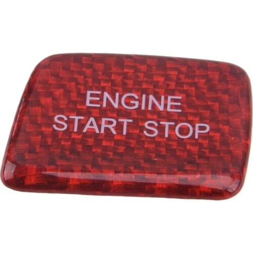 Red Carbon Fiber Car Front Engine Start Stop Button Cover Trim Sticker Fit For Chevrolet Camaro 2016 2017 2018 2019 2020