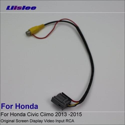 Liislee Car Rear View Camera RCA Adapter Wire For Honda Civic Ciimo 2013 -2015 Original Switch RCA Connector Convertor Cable