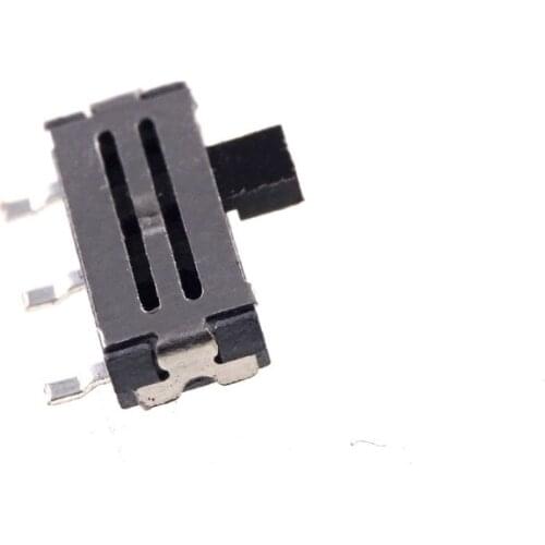 10pcs Miniature Slide Switch 3 Pin 1P2T SPDT ON-ON Right Angle SMT Surface Mount Solder PCB Board Guide Knob 1.50 mm