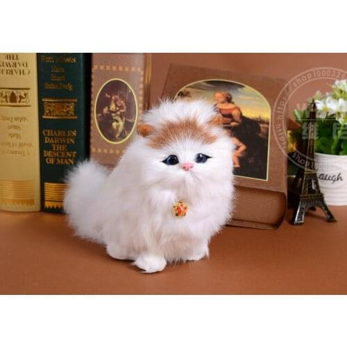 Simulation yellow head cat about 16x14 cm Electronic miaow cat model toy,photography,teaching props,home decoration a1927