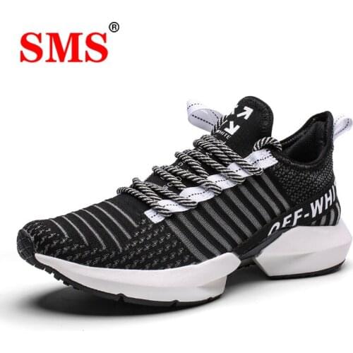SMS Running Shoes Men Fashion Outdoor Light Breathable Sneakers Man Lace-Up Sports Walking Jogging Shoes Comfortable Plus Size