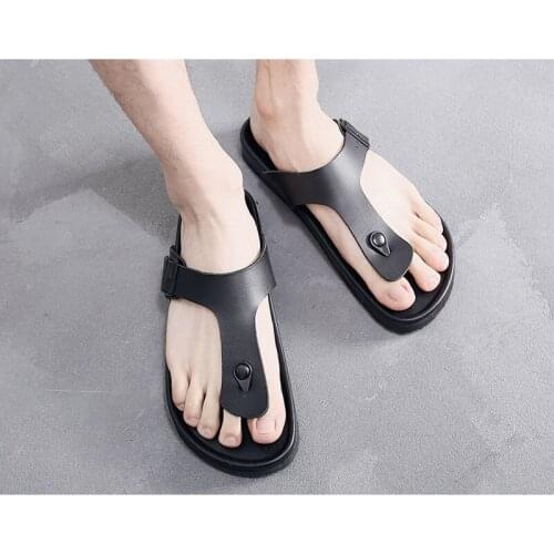 Men Summer Angle Slippers New Mens Slippers Fashion Herringbone Sandals Casual Wild Beach Non-Slip