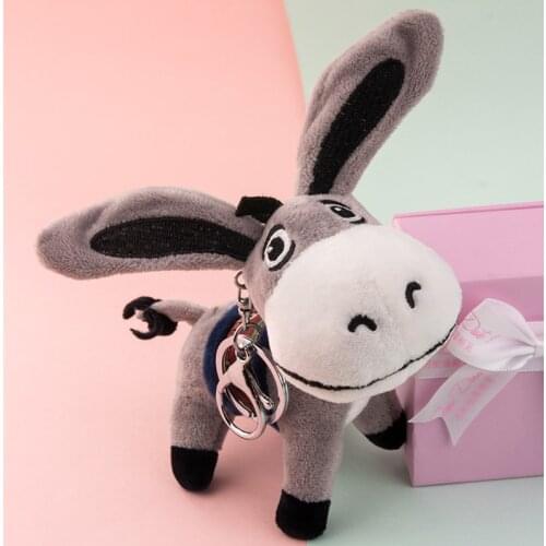 Cartoon Animal Donkey Doll Keychain Car Bag Accessories Cute Plush Men And Women Couple Chain Ring Lover Pendant Lanyard