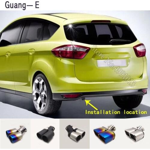 Car stickers cover muffler exterior back end pipe dedicate exhaust tip tail outlet ornament 1pcs For Ford C-MAX 2011 2012-2018
