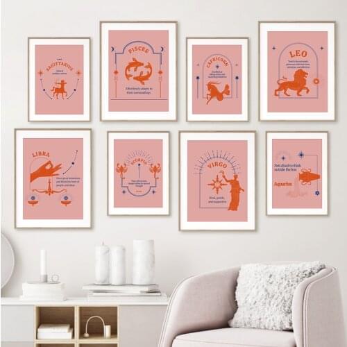 Celestial Constellation Astrology Wall Art Canvas Painting Nordic Posters And Prints Wall Pictures For Aesthetic Room Home Decor