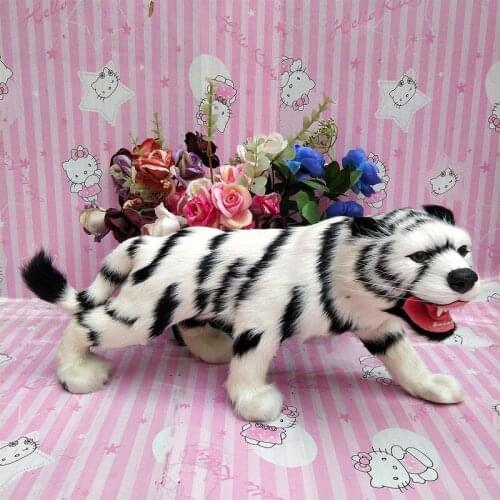 Creative simulation tiger model polyethylene&furs real life white tiger doll gift 39x19cm xf2879