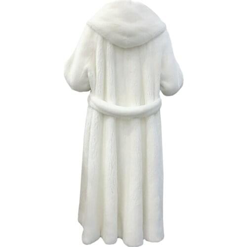 Hooded Winter New New Fur Outerwear Female Fashion Plus Size Solid Long Fur Coat High-end Warm Mink Fur Jacket Coat Women Park