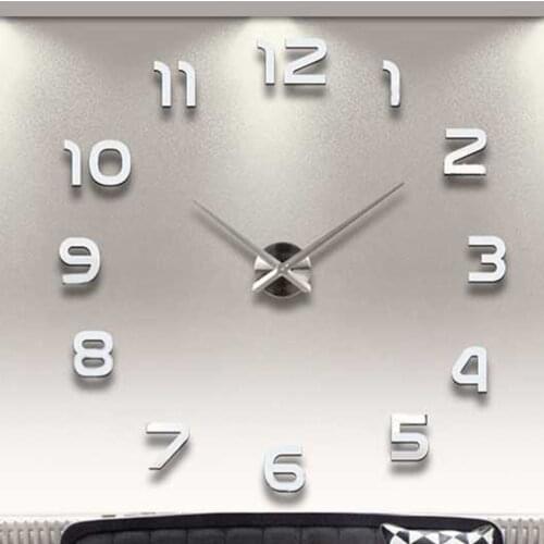 New 3D Wall Clock Design Large Acrylic Mirror Clocks Stickers Living Room Accessories Decorative House Clock On The Wall Decor