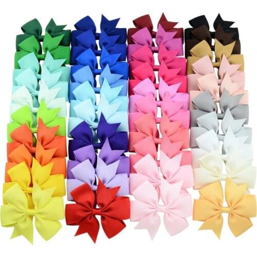 1 Piece of Color Solid Color Grosgrain Ribbon Bow Hairpin Hairpin Hairpin Girl Cute Hairpin Headdress Kids Hair Accessory