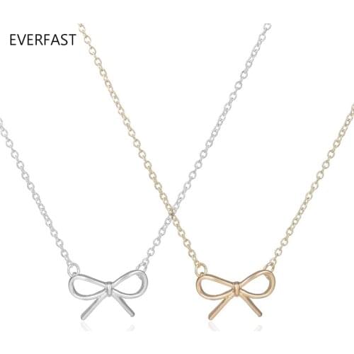 Wholesale 10pc/lot Simple Knot Necklaces & Pendants Long Charm Link Chain Anime Women Kolye Bowknot Necklace Jewelry