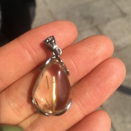 1pcs Natural Irregular Hair crystal Pendant Necklace for Women Men Natural Stone Pendant Necklace