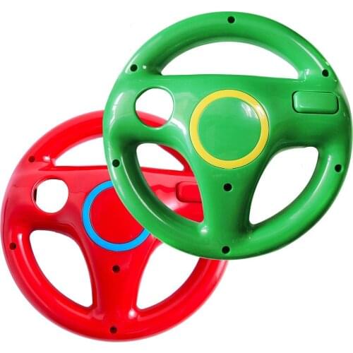 Wii steering wheel for Wii Mario Kart Racing Games for Nintendo Wii U Remote Controller (Red and Green) )