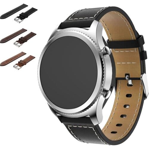 30pcs Replacemet Watch Strap for Samsung Gear S3 Frontier Classic Band 22mm Genuine Leather Bracelet Wristband Belt for Samsung