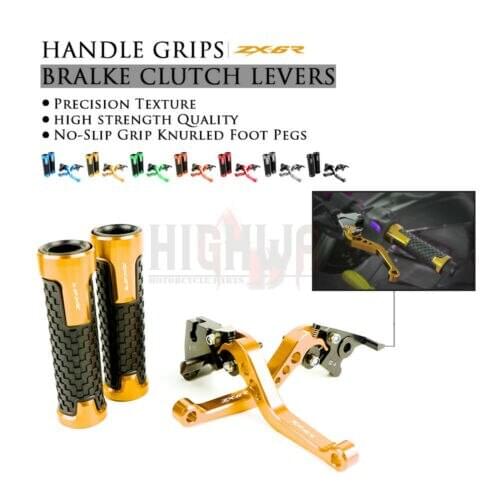 Brake Lever Handlebar Grips Grip CNC Short Adjustable Brake Clutch levers For KAWASAKI NINJA 636R ZX6RR ZX6 RR 2005-2006