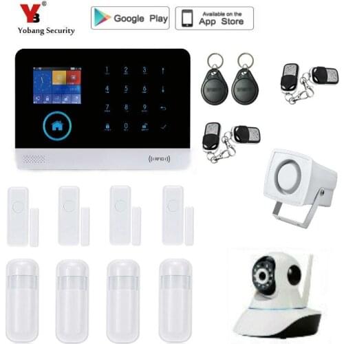 French,Russian,Spanish Voice,Wireless SIM GSM Home RFID Burglar Security LCD Touch Keyboard WIFI GSM Alarm System Sensor kit