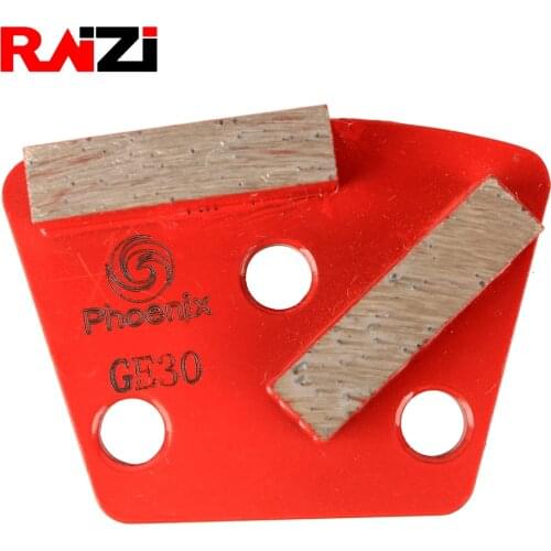 RAIZI Trapezoid 3 9mm Holes Grinding Disc Pad Scrapers For ASL Grinder Concrete Floor Power Tool Hard Bond Grit 30