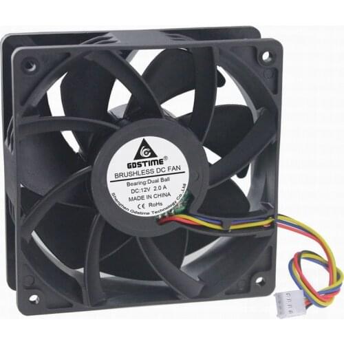 2 Piece Gdstime 4-Wire FG PWM 4Pin 120mm*120mm*38mm Ball Bearing PC DC Brushless Cooling Fan 12V 12cm CPU Cooler 120mm x 38mm
