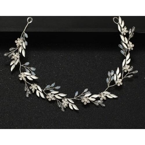 Fashion Hot Sale Silver Color Headbands Wedding Hair Accessories Pearls Handmade Crystal Cheaper Women Jewelry Bridal Headpiece