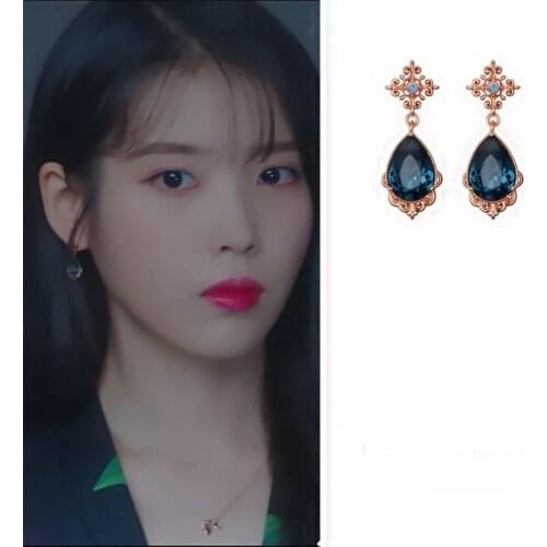 Blue DEL LUNA Hotel IU Korean dramas TV New Fashion personality Eardrop Elegant For Women Earrings pendientes brincos ornament