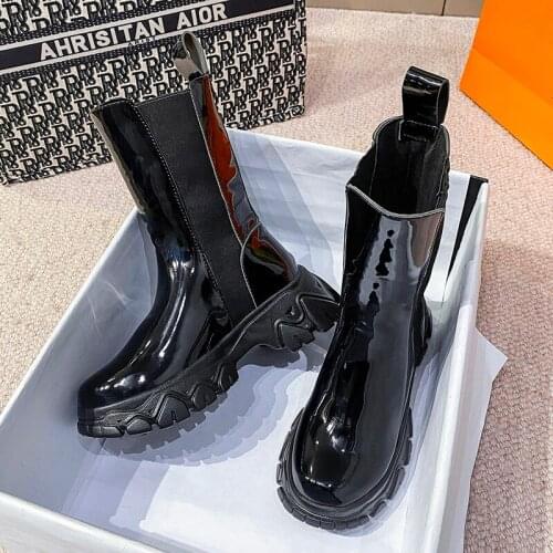 Size Winter Platform Boots Women Chunky Motorcycle Boots for Women Ankle Boots Women Martens Laarzen Dames Femmes Bottes