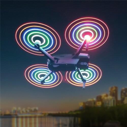1/2 Pair Rechargeable Propeller LED Luminous Flash Circle Paddle for DJI Mavic Air 2 Drone Quick-Release Propeller Blade