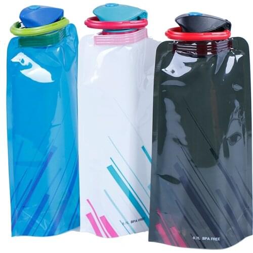 1PCS Reusable Outdoor Sports Water Bottle 700mL Sports Travel Portable Collapsible Folding Drink Water Bottle Kettle