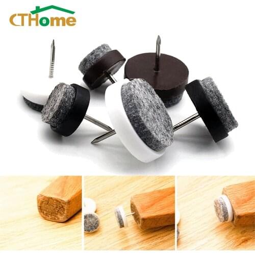 200PCS Chair Table Furniture Leg Bottom Feet Plastic Pads Glides Skid Nail Wood Floor Furniture Protector Floor Protector Nail