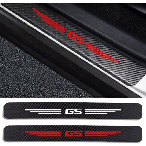 4PCS Auto Stickers Door Threshold Vinyl Protector For Lexus GS Car Door Sill Scuff Plate Guard Carbon Fiber Decor Accessories