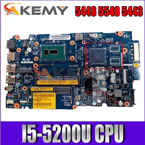 Akemy I5-5200U FOR Dell inspiron 5448 5548 5443 Laptop Motherboard ZAVC1 LA-B016P CN-0V25MC V25MC Mainboard 100%Tested