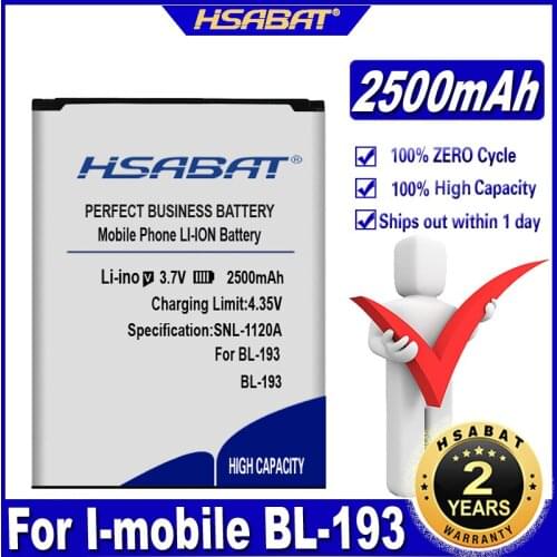 HSABAT BL-193 2500mAh Battery for i-mobile BL-193 Batteries